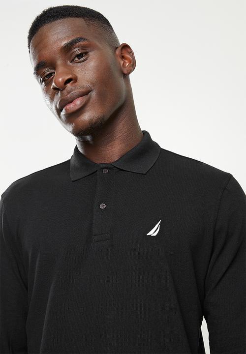 Nautica - Long sleeve classic polo - black