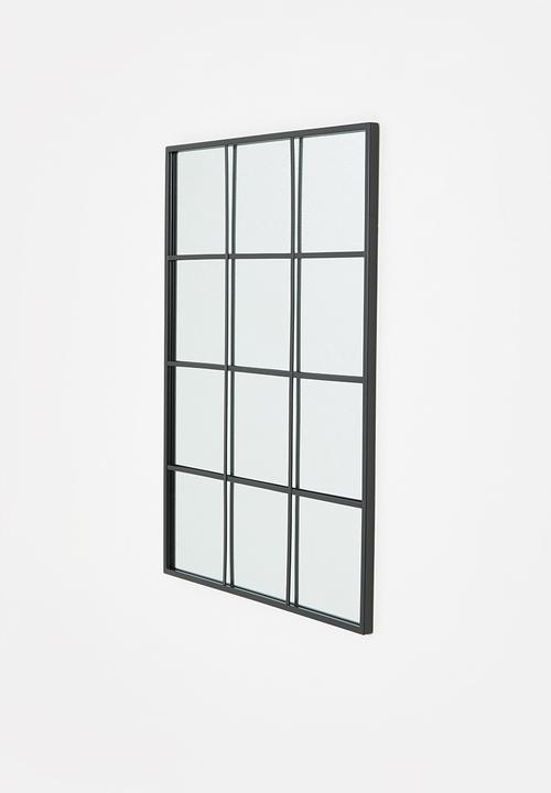 Sixth Floor - Check iron framed mirror - black