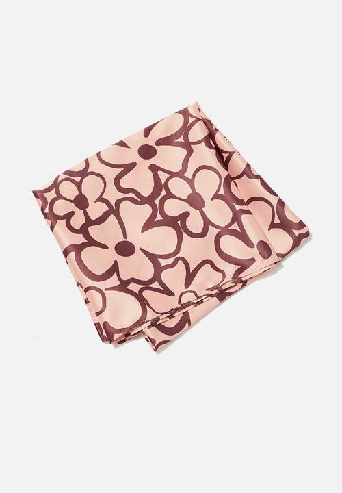 Rubi - Versatile scarf-bonnie brady bunch pink & brown