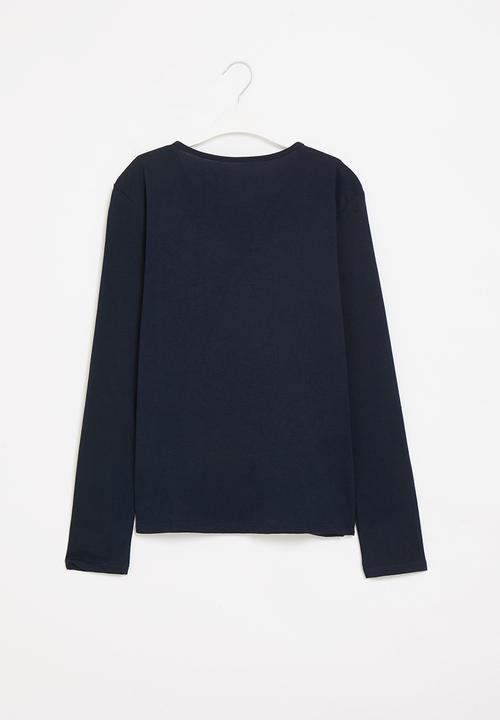 POLO - Girls dot printed long sleeve tee - navy