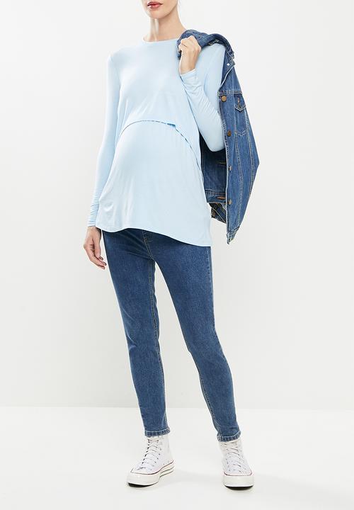 Cotton On - Maternity 2 in 1 long sleeve top - ice blue