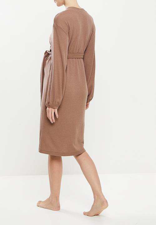 Superbalist - Maternity waffle gown - mocha