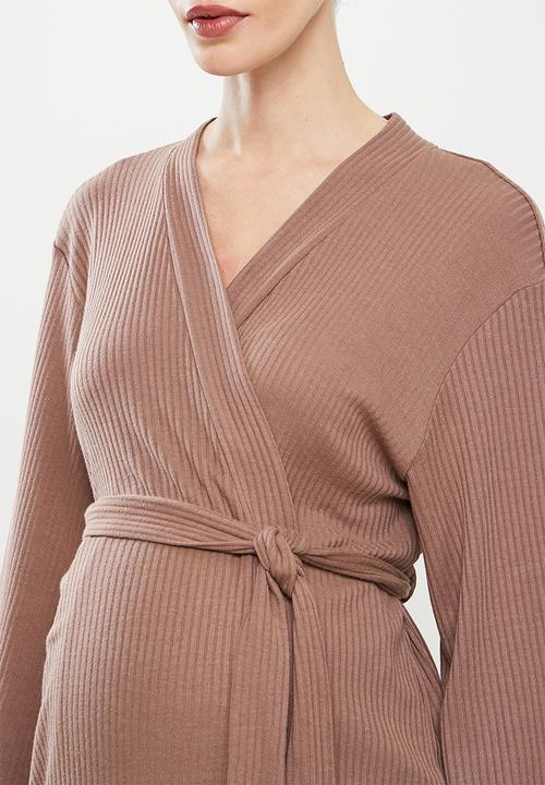 Superbalist - Maternity waffle gown - mocha