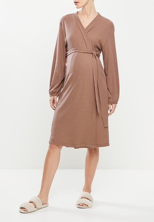 Superbalist - Maternity waffle gown - mocha