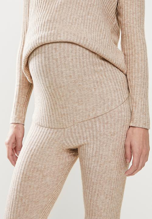 Superbalist - Maternity soft touch rib sleep set - taupe