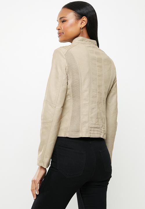 Stella Morgan - Long sleeve pu jacket - stone