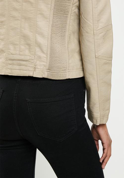 Stella Morgan - Long sleeve pu jacket - stone