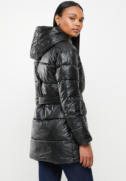 Stella Morgan - Puffer coat with belt - black