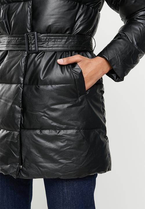 Stella Morgan - Puffer coat with belt - black