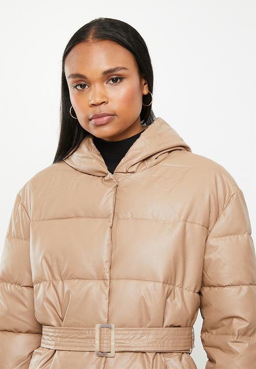 Stella Morgan - Puffer coat with belt - latte