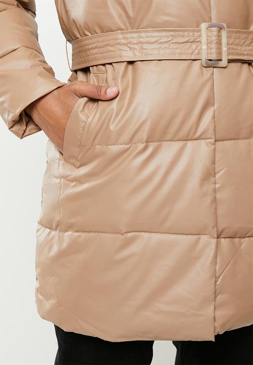 Stella Morgan - Puffer coat with belt - latte
