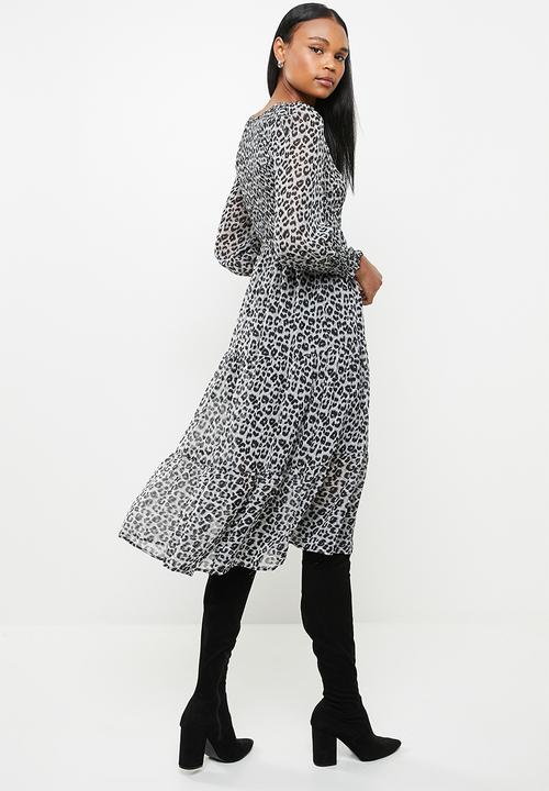 Stella Morgan - Ditsy print midi dress - grey