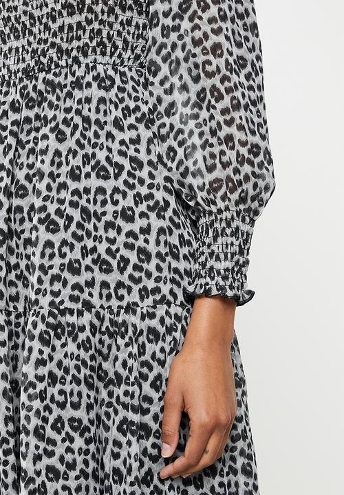 Stella Morgan - Ditsy print midi dress - grey