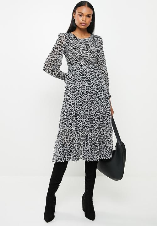 Stella Morgan - Ditsy print midi dress - grey