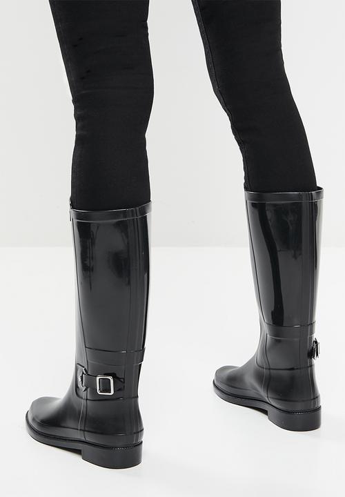 Plum - Minky rain riding boot - black