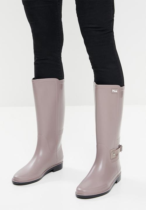 Plum - Minky rain riding boot - mink
