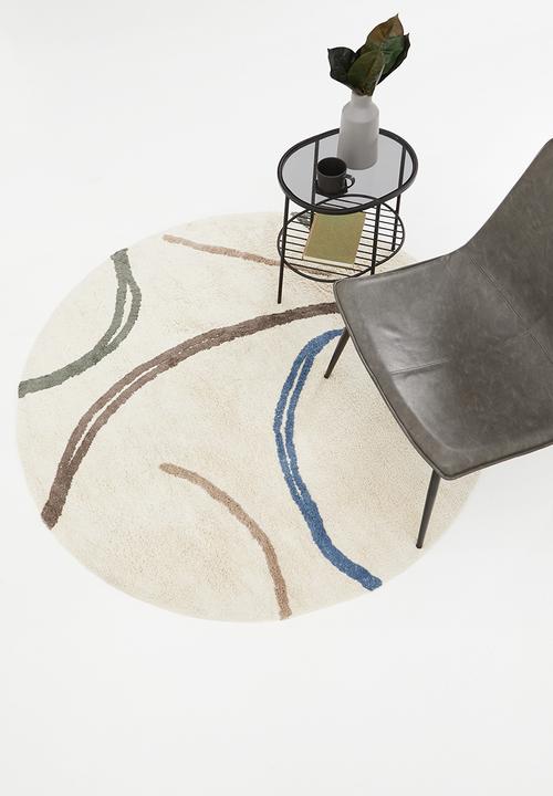 Sixth Floor - Stroke round tufted rug - multi