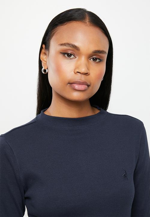 POLO - Woman long sleeve ribbed second skin - navy