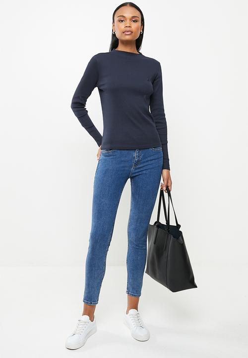 POLO - Woman long sleeve ribbed second skin - navy