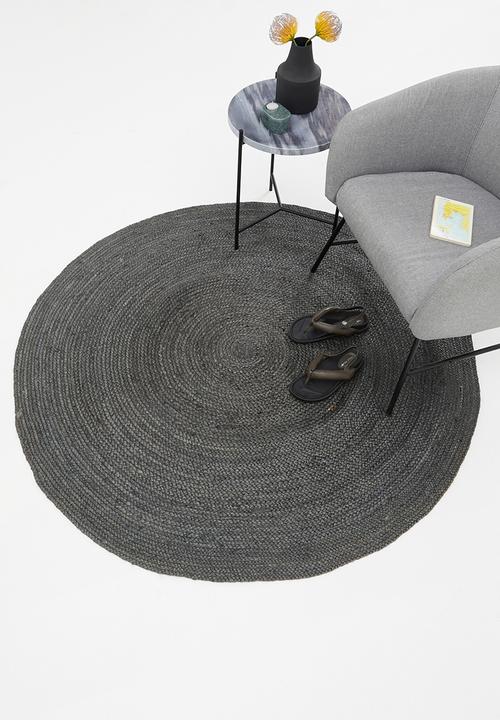Sixth Floor - Sole jute round rug - charcoal