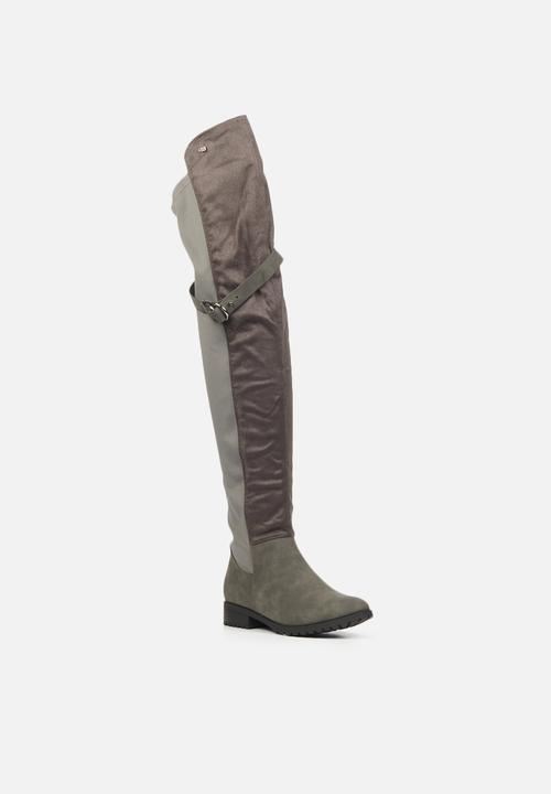Miss Black - Krabi2 over the knee boot - grey