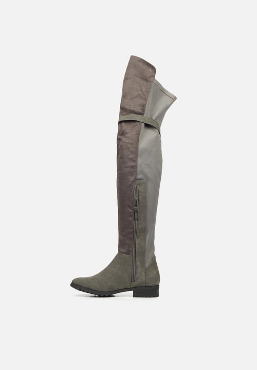 Miss Black - Krabi2 over the knee boot - grey