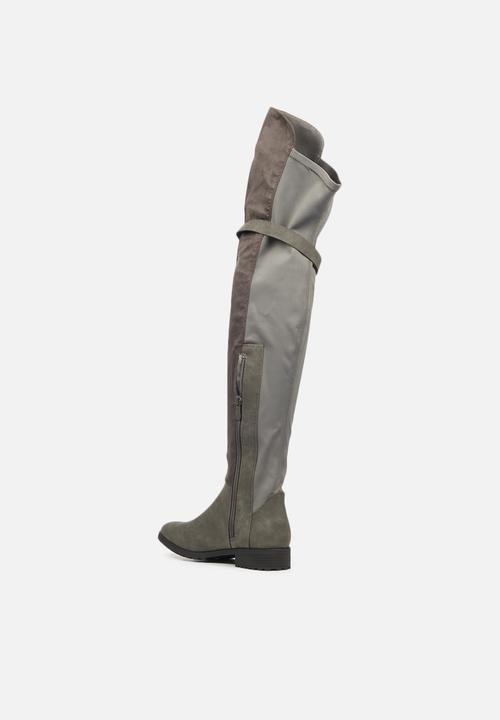 Miss Black - Krabi2 over the knee boot - grey