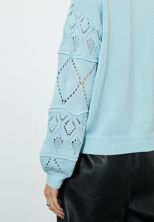 Superbalist - Stitch interest cardigan - dusty aqua