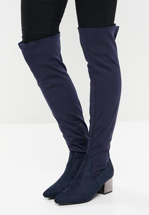 Seduction - Pointed over the knee boot - navy