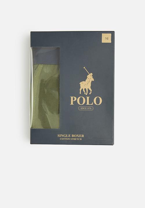 POLO - Men plain knit boxer - olive