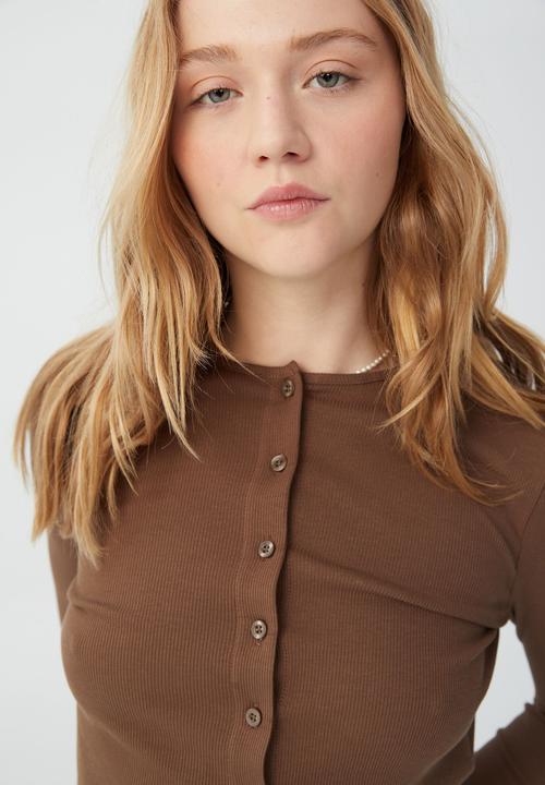 Cotton On - The organic rib cardi - brown