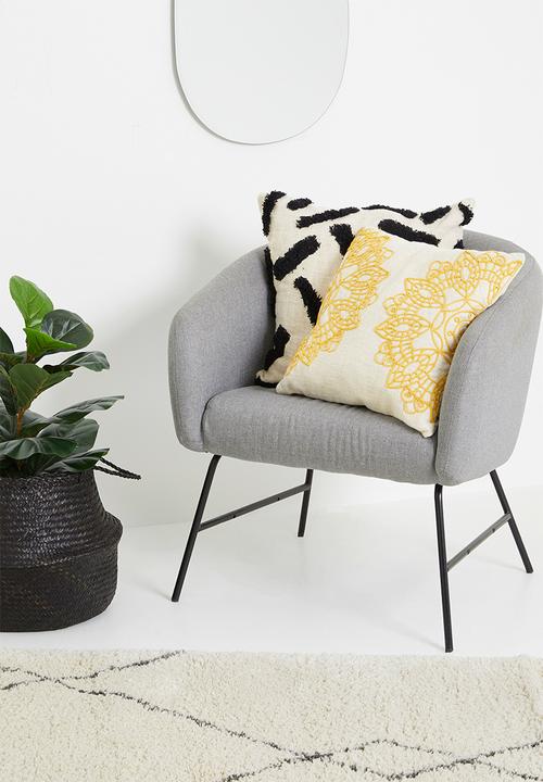 Sixth Floor - Doily cushion cover - mustard & natural