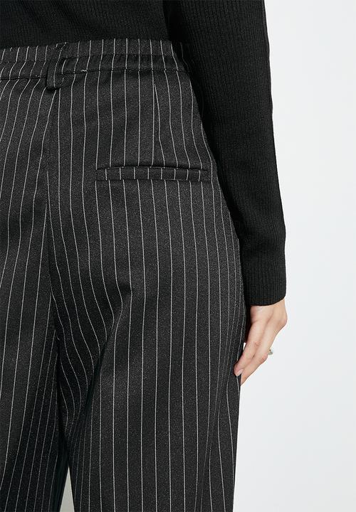 Superbalist - Wide leg trouser - black pinstripe