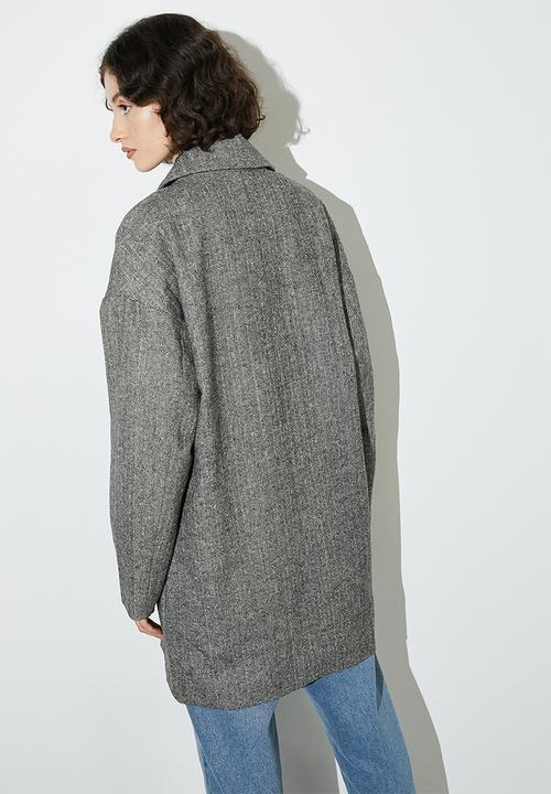 Superbalist - Midi double breasted blazer coat - herringbone