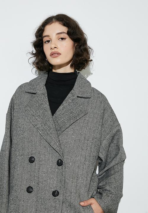 Superbalist - Midi double breasted blazer coat - herringbone