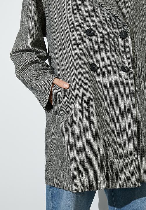 Superbalist - Midi double breasted blazer coat - herringbone
