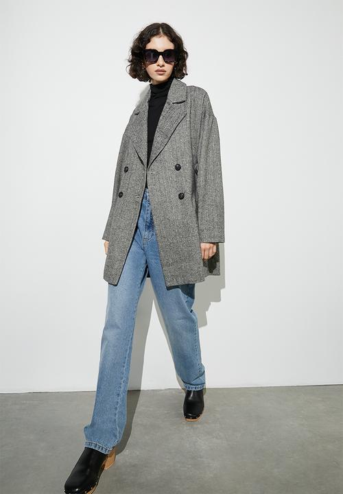 Superbalist - Midi double breasted blazer coat - herringbone