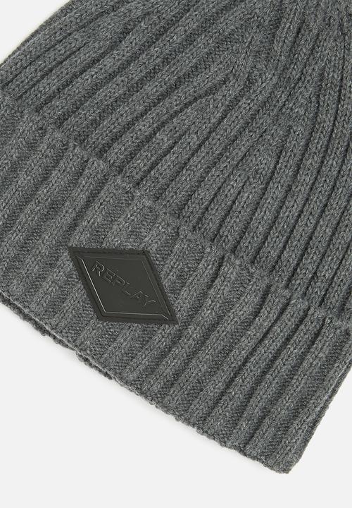 Replay - Ribbed beanie - grey