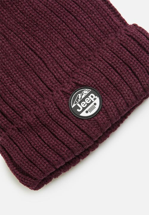 JEEP - Chunky rib beanie - burgundy
