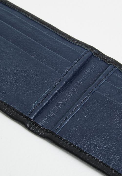 Superbalist - Willy two tone leather wallet - black & navy