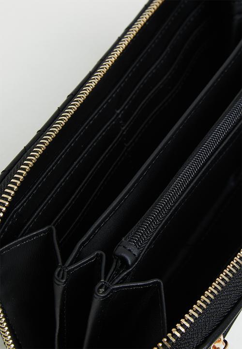 GUESS - Rue rose slg large zip around - black