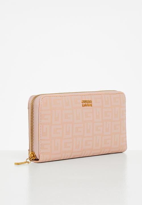 GUESS - Atene slg large zip around - biscuit