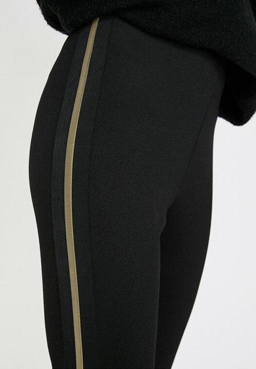 Koton - Medium rise, banded detailed leggings - black