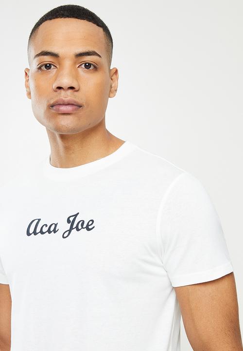 Aca Joe - Centre logo printed tee - snow white
