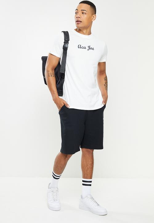 Aca Joe - Centre logo printed tee - snow white