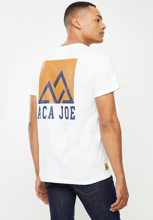 Aca Joe - Mountain left chest print tee - snow white