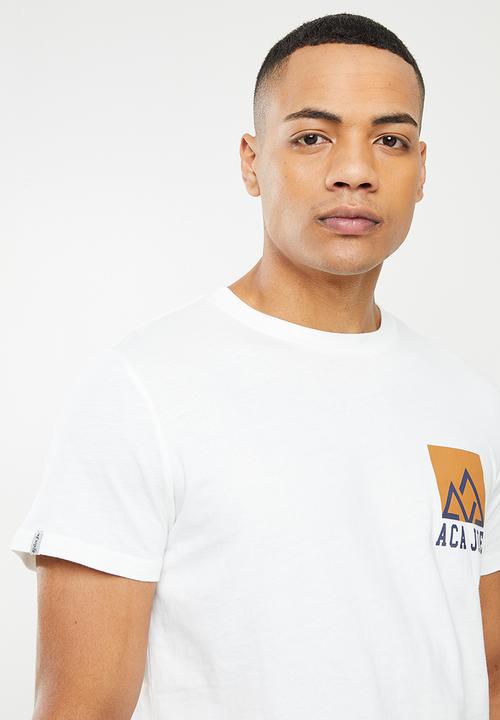 Aca Joe - Mountain left chest print tee - snow white
