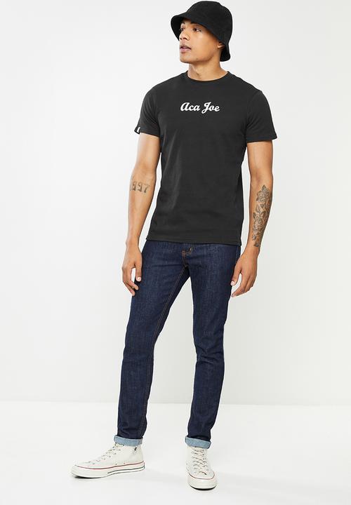 Aca Joe - Centre logo printed tee - caviar