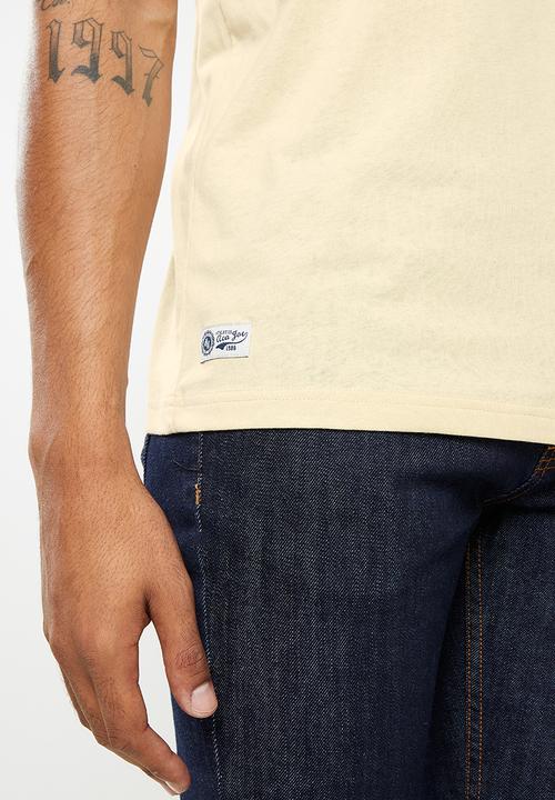 Aca Joe - Aca joe ringer applique crew tee - white sand