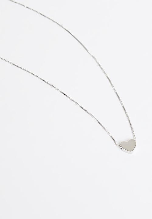 Superbalist - Sterling silver heart pendant necklace - silver 